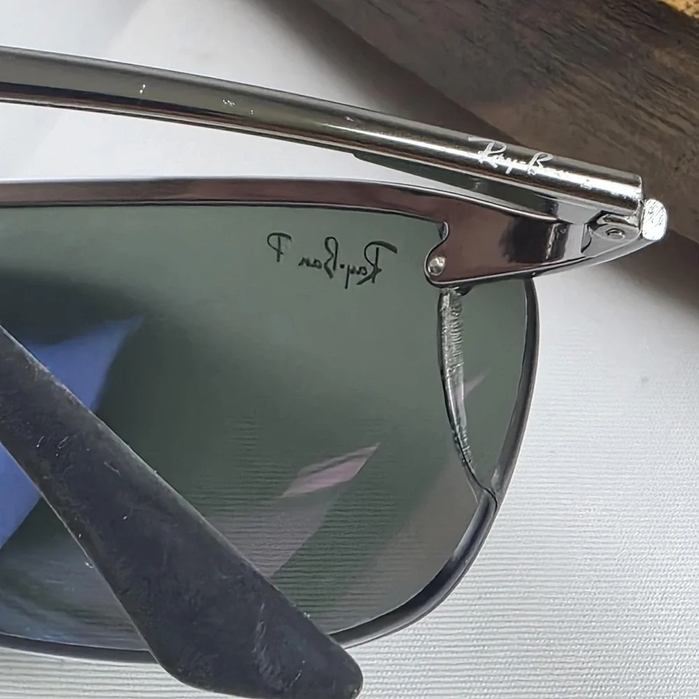 Ray-Ban RB 3183 Sunglasses Mens 63-15-125 Gray Green Polarized Wrap 004/9A